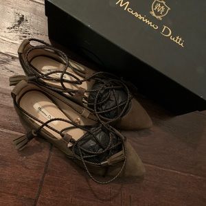 NEW Massimo Dutti Flattie Bailarina Trenzas